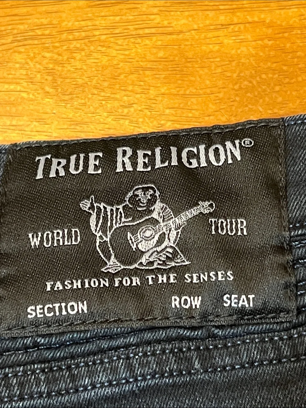 True Religion ROCCO Men’s Black Denim Jeans Size 36X34